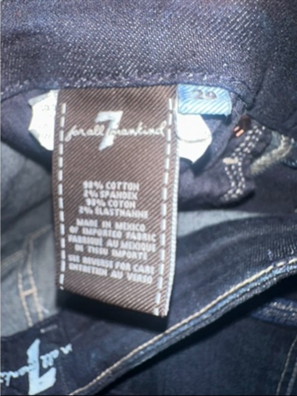 7 For All Mankind Kimmie Straight Leg Jeans Size 29 Dark Wash Mid Rise Classic - Picture 3 of 7